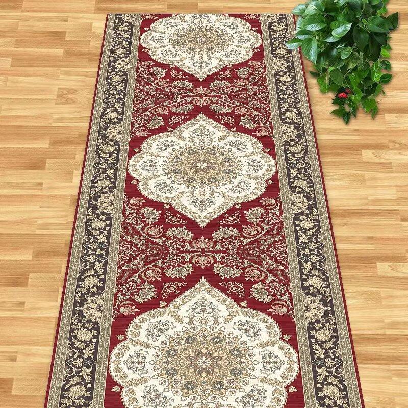 Persian Retro Runners Carpet Villa Hall Corridor Rugs Apartment Passageway Non-slip Rug Hotel Stairs Decoration Floor Mat Custom