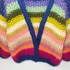 Women's Handmade Chunky Knit Rainbow Stripe Cardigan