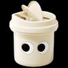 PinHuan 12L Cartoon Teacup Expression Trash Can with Lid