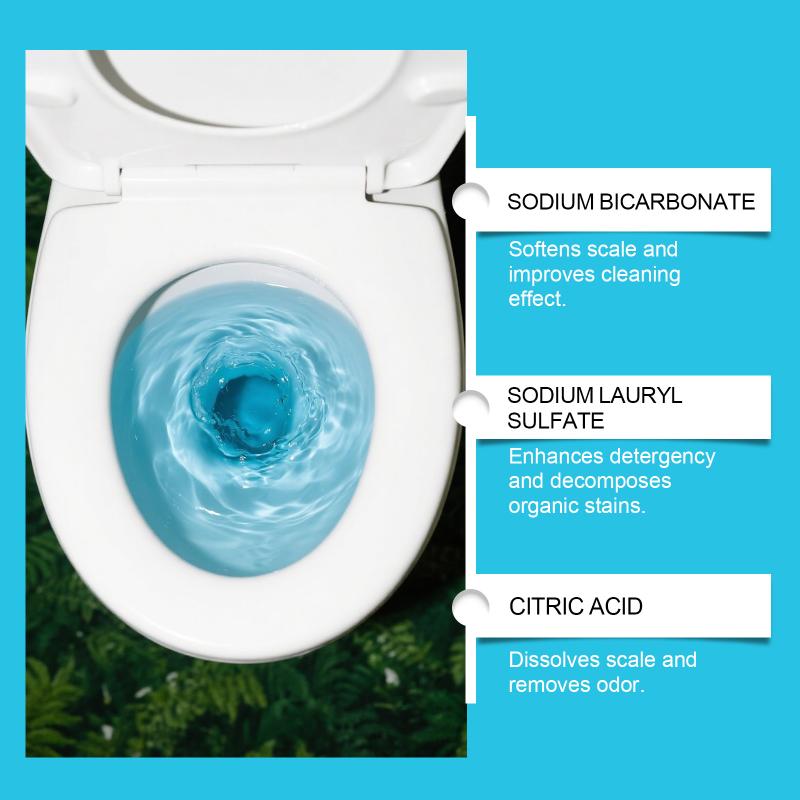 Jue Fish 120g Toilet Bowl Cleaner Tablets Fresh Odor Removal Automatic Cleaning Reduce Stain Build Up Toilet Descaling Cleaner one size