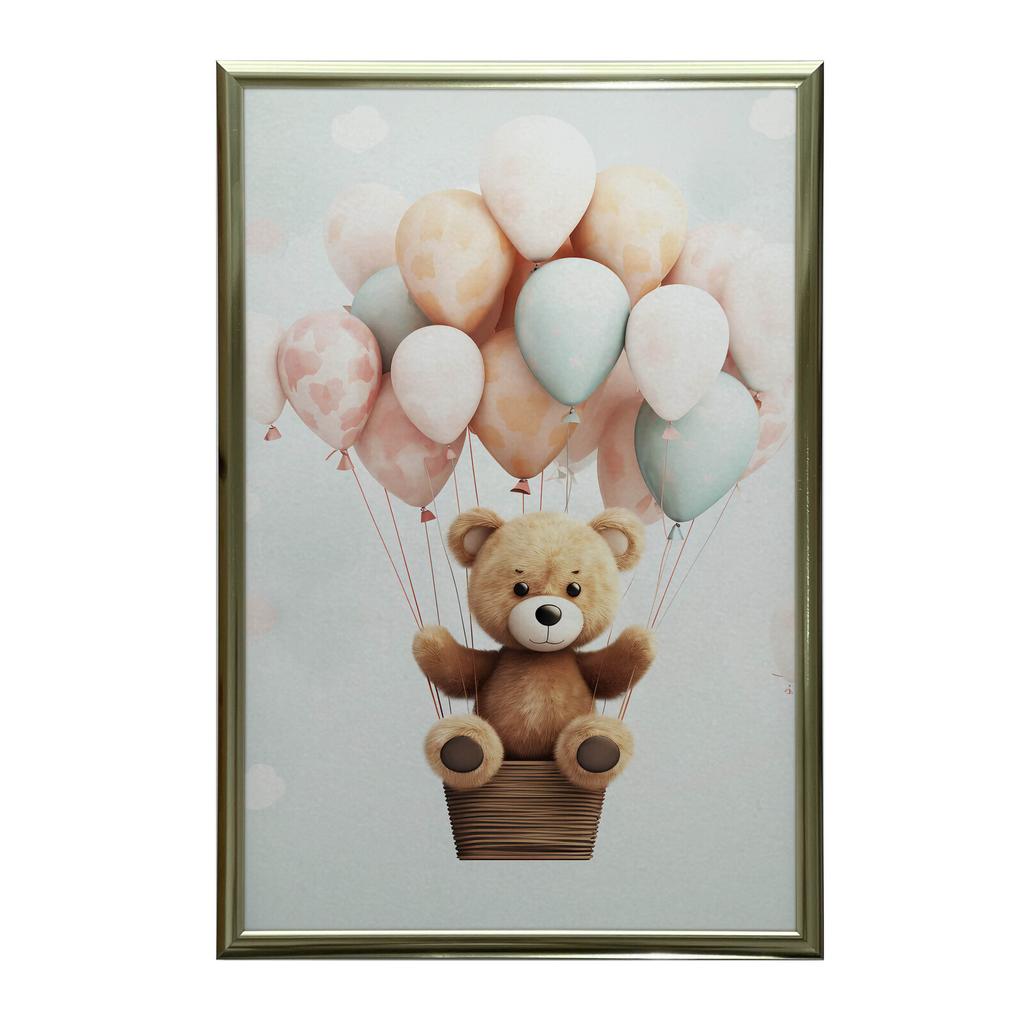 Podniebny Raj Małego Misia Podniebny Raj Małego Misia, 70X100 Cm, Rama Drewniana Ciemny Brąz, Papier Matowy 230 Gsm