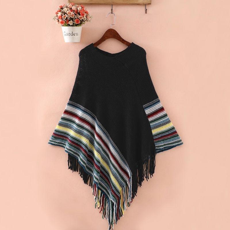 Herbst frauen Süße Quaste Mantel Schal Pullover Jacke frauen Absicherung Lose Gestrickte Temperament Gestrickte Casual Schal