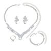 Beautiful Wedding Dress Accessories Dinner Jewelry Exquisite Bridal Water Diamond Jewelry Necklace Earrings Bracelet Set Women