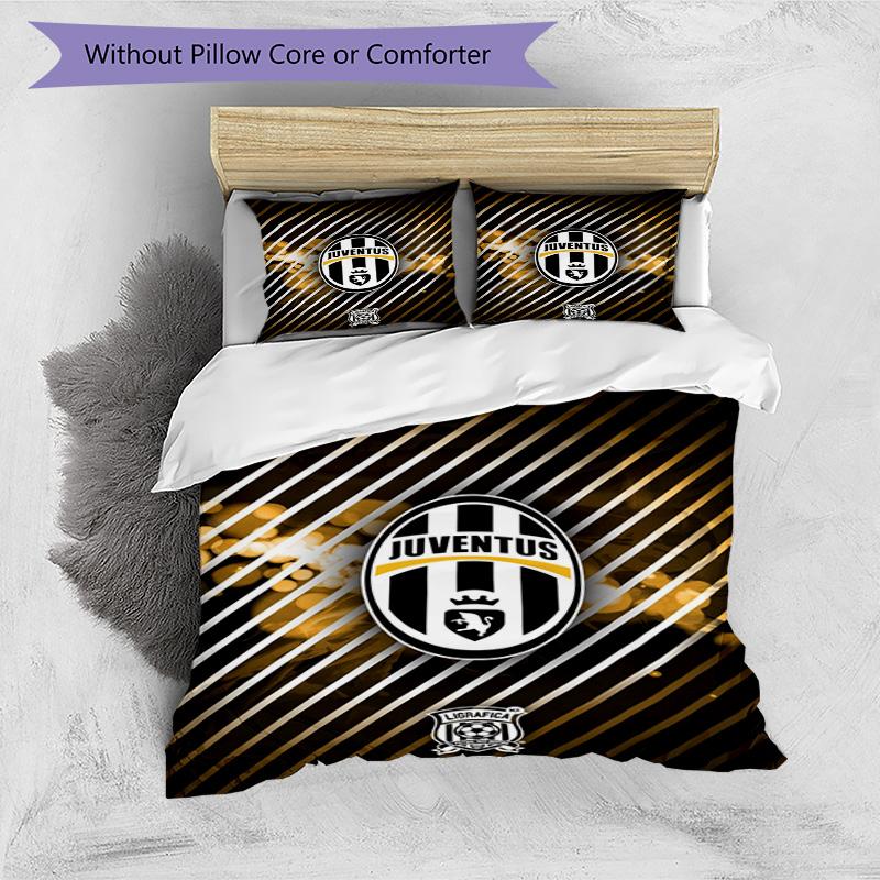 Juventus Football Club Printed Pattern Duvet Cover Set – includes 1 duvet cover and 2 matching pillowcases Bedroom decor Christmas gifts