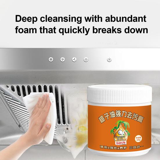 260g Stain Remover, Coconut Oil Cleaning Paste for Kitchen, Multi-Purpose Coconut Oil Cleaning & Polishing Paste, Burnt Food Remover