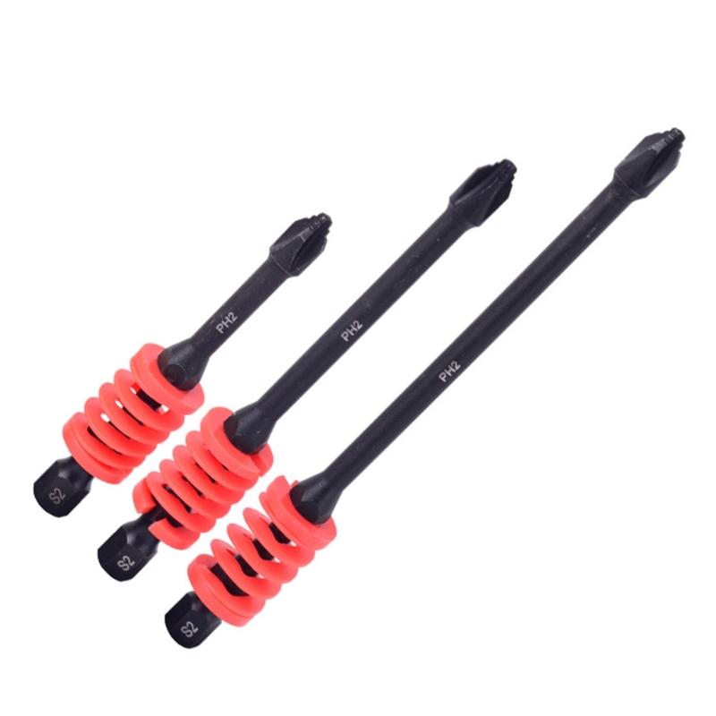 Magnetic Spring Screwdriver Bit Hex Shank 6.35mm Antislip Design Corrosion Resistant for Professional Repair Tool