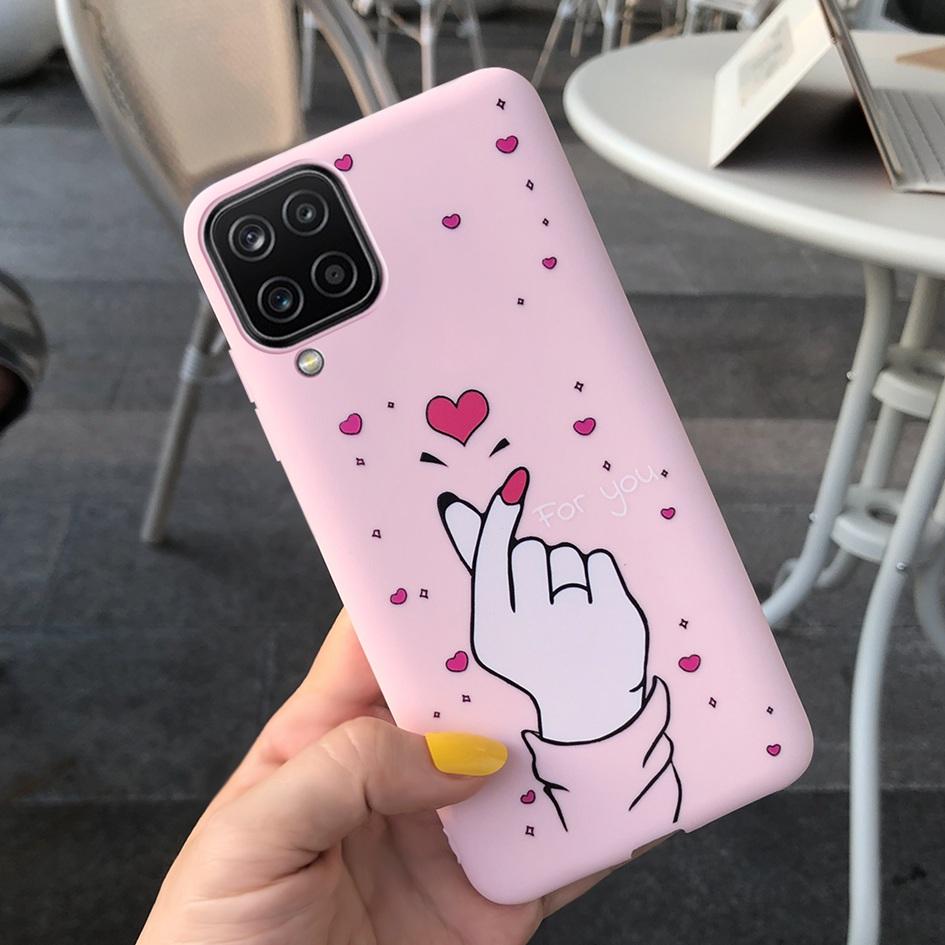 For Samsung Galaxy A12 Case Samsung A42 5G Lovely Heart Cover Back Fundas For Samsung A 12 SM-A125F SM-A426B A 42 5G Phone Cases