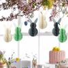 1Set Colorful Lovely Rabbit Honeycomb Balls Tree Pendants for Parties and Store Displays Decorations