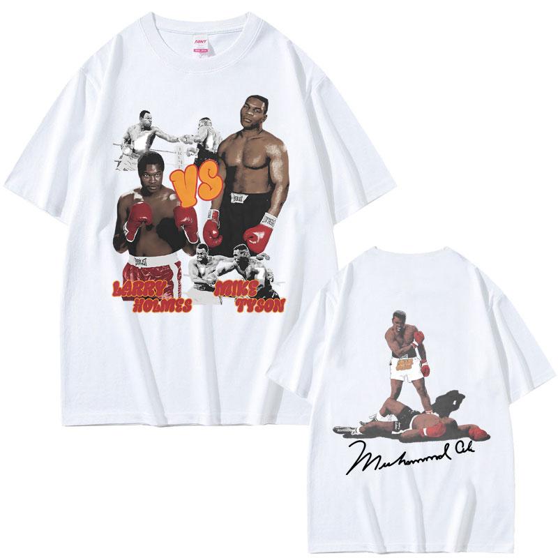 2025 Summer Mike Tyson Double Sided Tshirts Men Women Cotton Casual Oversized Mens Fashion Vintage Boxing T Shirt Streetwear
