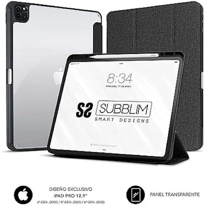 SUBBLIM Clear Shock Case - Housse Tablette iPad Pro 12,9" 2022/2021/2020