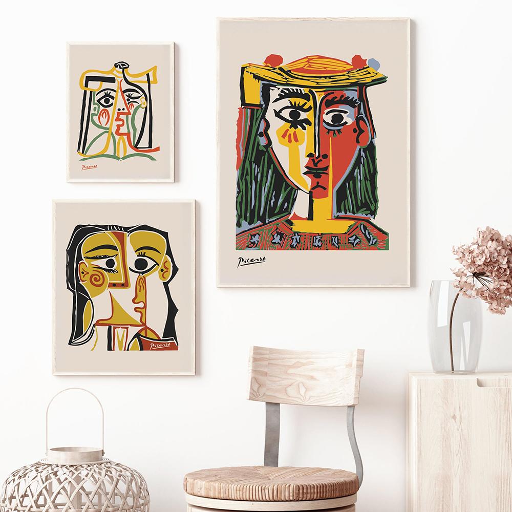 Abstrakt vintagemålning Pablo Picasso Utställning Canvas Poster Konsttryck Museum Modernt Galleri Väggbild Heminredning Gåva