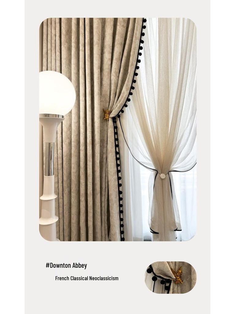 Downton Abbey Jacquard Blackout Curtains - Retro French Light Luxury Style (2026)