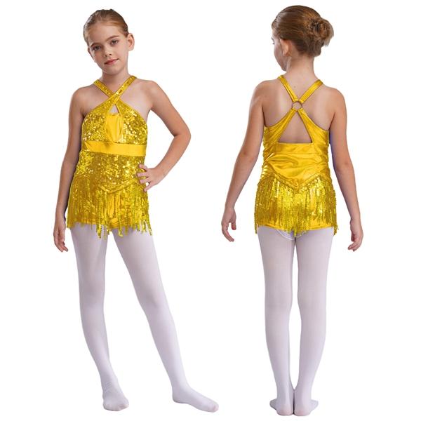 Dětské Dívky Latinské tance Cha-Cha Performance Kostým Třpytivé Flitry Střapec Atletické Aktivní oblečení Trikot Taneční oblečení s třásněmi