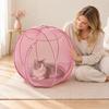 Recinto Dobrável para Exercício de Gato Pop Up Recinto com Rodas, Parque de Brincar Catio para Exterior, Casa Portátil para Animais de Estimação com Malha Respirável para Quintal Gaiola de Bolas com