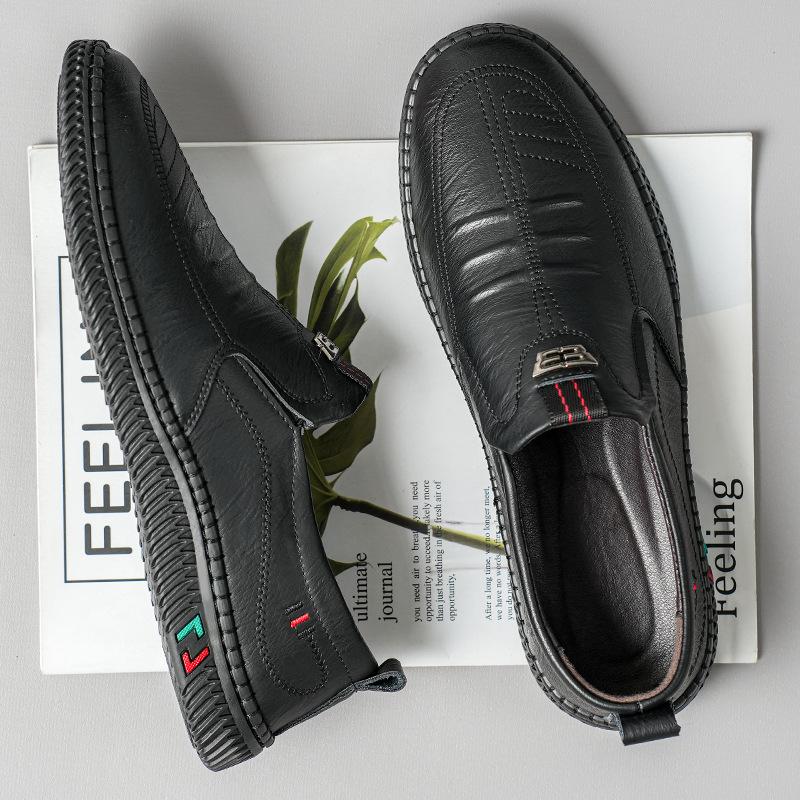 2025 new spring men's handmade online men's shoes non-slip driving shoes breathable casual leather shoes men's single shoes 865