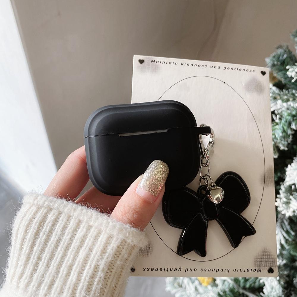 

With Bow pendant For Airpods 1 2 3 4 Earphone Case For Apple Pro 2 Soft Silicone Protective Earphone Case For Women Girl Gift For Airpods 4