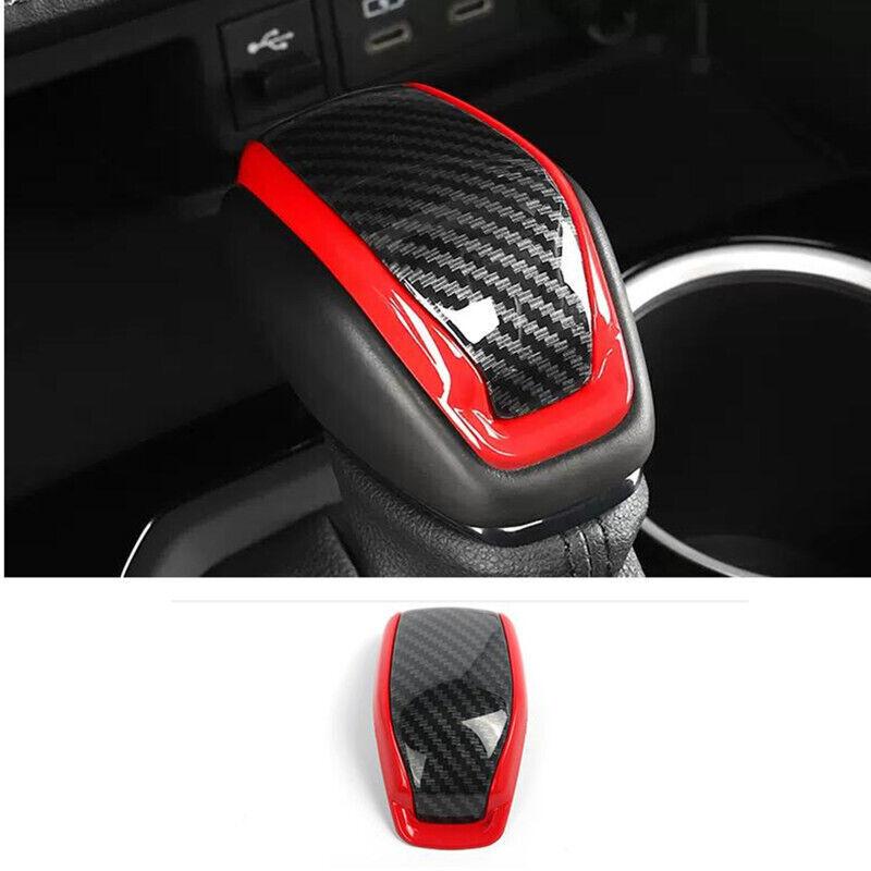ABS Red&Carbon fiber Gear Shift Knob Cover Trim For Toyota Grand Highlander 1pcs