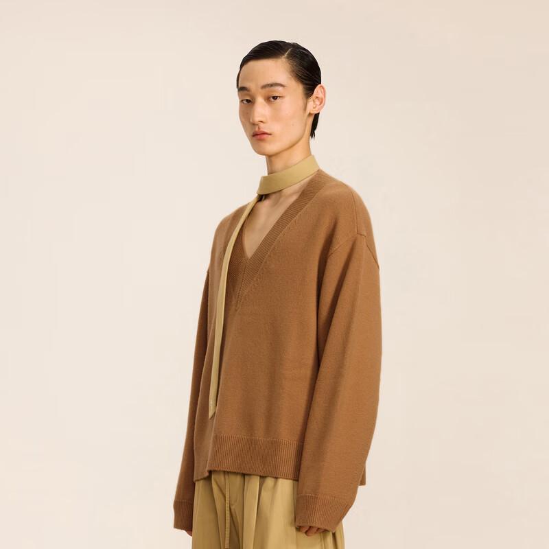 CROQUIS Men's 2024 Autumn Loose Fit V-Neck Sweater
