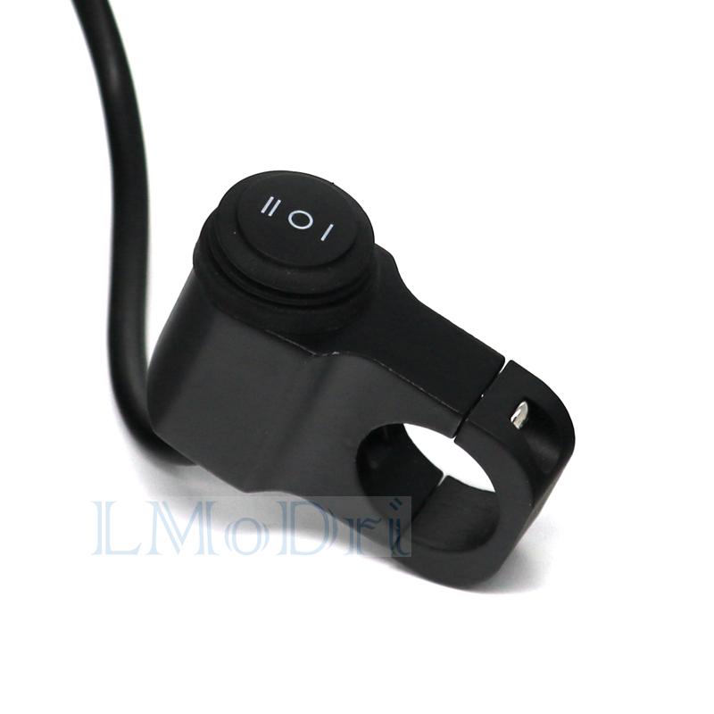LMODRI 12v Motorcycle CNC Aluminium Alloy Switches 7/8" 22mm Handlebar Headlight Switch Waterproof 2
