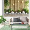 1 Zen garden background banner, designed with bamboo, stone, and green plants - suitable for birthdays, festivals, and parties