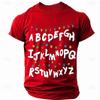2026 New Abcd Alphabet Print Tshirt Unisex Casual Streetwear