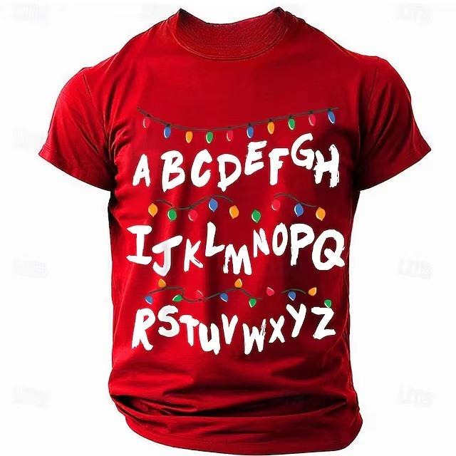 2026 New Abcd Alphabet Print Tshirt Unisex Casual Streetwear