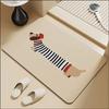 Cartoon Puppy Bathroom Mat Super Absorbent Foot Mat Non-Slip Quick-Drying Bath Mat Cute Dog Floor Mat Footpad Home Decor 40x60cm