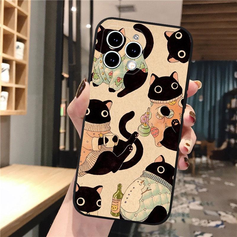 

Cute Black Cats Art Phone Case For iphone 17 Pro Max 17 Pro Air 16 15 14 13 Pro Max 15 16 Pro 15Plus iphone 13