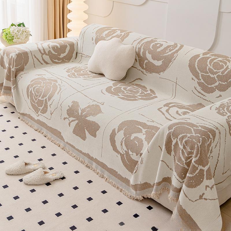Anti-Scratching Chenille Sofa Towel Modern Minimalist Full Covered Non-Slip Cloth Four Seasons Universal Pure Color Cover Cover