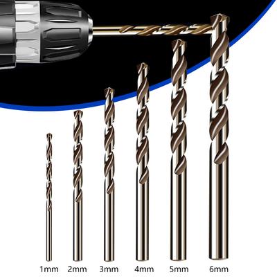 6pcs/set HSS M35 Cobalt Drill Bit Stainless Steel Drill Bit Round Shank Gun Drill Bit For Wood Metal Iron Drilling Tools