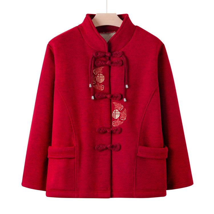 

Новый костюм Тан и кашемировый кардиган, толстое пальто для мам среднего и пожилого возраста на осень, и праздничная одежда для пожилых. 4XL