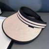 Sunscreen Empty Top Hat Women's New Summer UV Protection Outdoor Cycling Big Eaves Show Face Small Sun Hat
