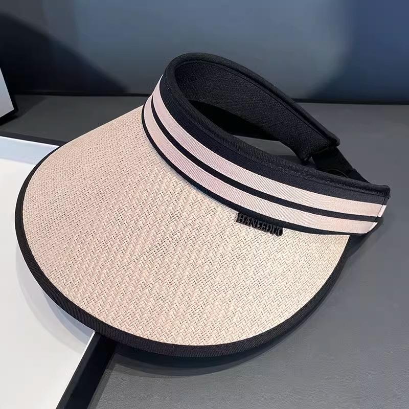 Sunscreen Empty Top Hat Women's New Summer UV Protection Outdoor Cycling Big Eaves Show Face Small Sun Hat