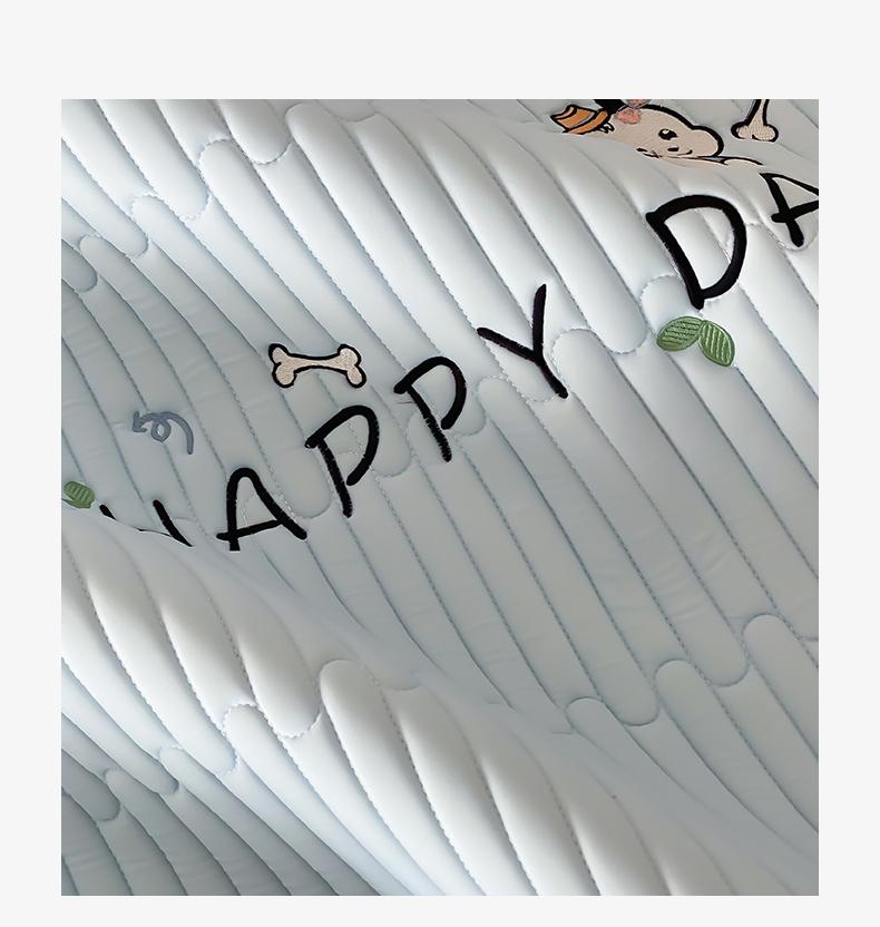 Class A Summer Cooling Cartoon Ice Silk Quilted 3-Piece Mat Set with Fitted Sheet
