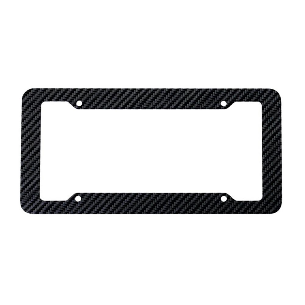 License Plate Frame Black Car License Plate Frame Holder Carbon Fiber Car License Plate Frame Label Car Accessories