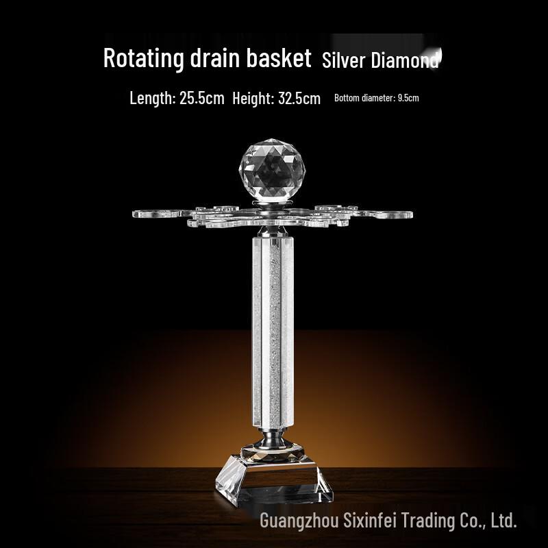 MDNG Gold Crystal Red Wine Glasses with Rotating Rack