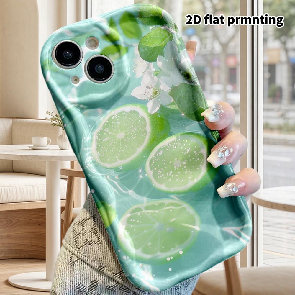 Phone Case: 2D Flat Design Suitable for iPhone 18 17 16 15 14 13 Pro Film Protective Case, Couple Style, Lime Splash, Christmas and Halloween Gifts