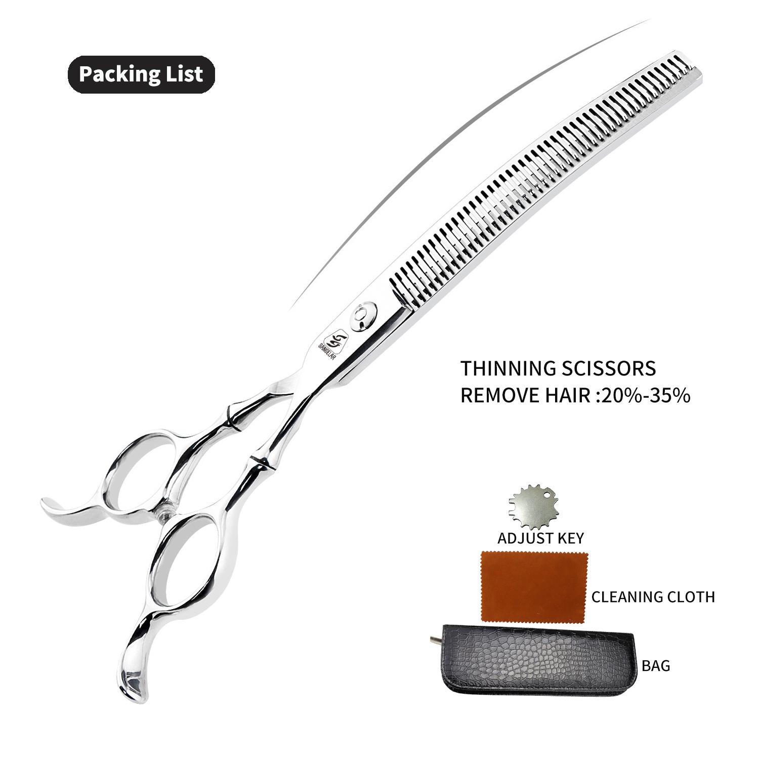 

Sangelar 7-дюймовые высококачественные изогнутые ножницы для ухода за домашними животными, 2 вида на выбор, удаляют шерсть 20% -35% и 40% -55%, красивый дизайн, уход за собаками, необходимый инструмент Remove Hair 20%-35% серебряный