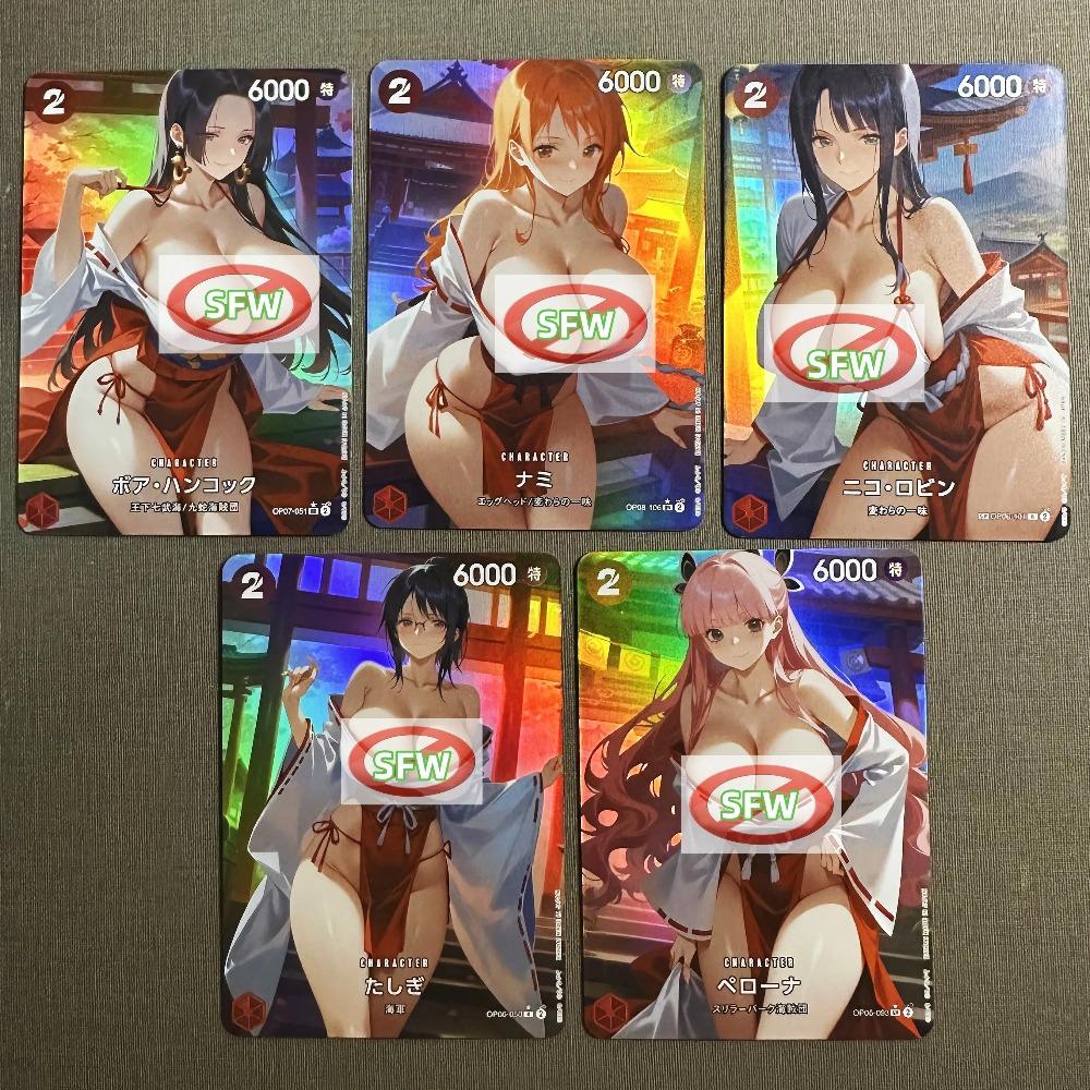 Anime One Piece card game Nami Robin Yamato Boa·Hancock Colorful flash collectible card gift