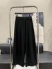 New Spring Gray Elastic High Waist Drawstring Sweatpants for Women - Loose Fit, Versatile, Slimming Wide Leg Design