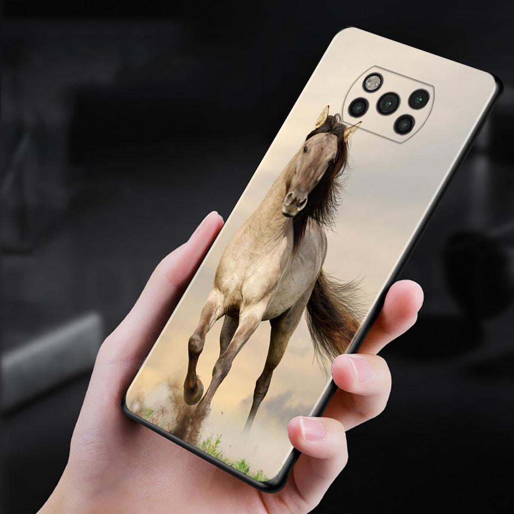 Case For Xiaomi Poco X3 F3 Gt M3 Nfc F1 M3 M4 Pro 5g F3 Gt Cover For Mi 11t 10t Pro 9t 11 Note 10 Lite Civi Shell Running Horses