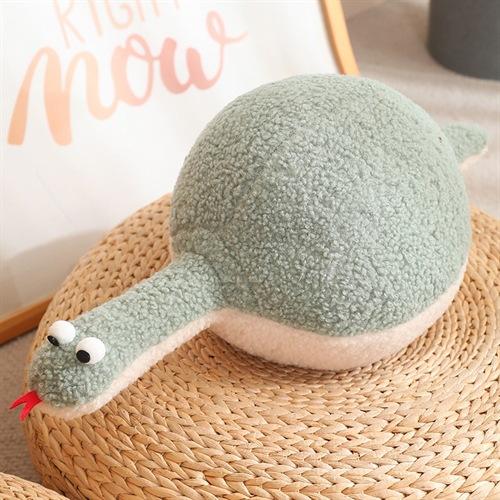Year Of The Snake Mascot Cartoon Round Drum Snake Doll Cute Plush Snake Doll Round