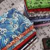 100x150cm Wave Bronzing Fabric Orange Blue Green Blue Pure Cotton Handmade DIY for Clothing Bag Sewing