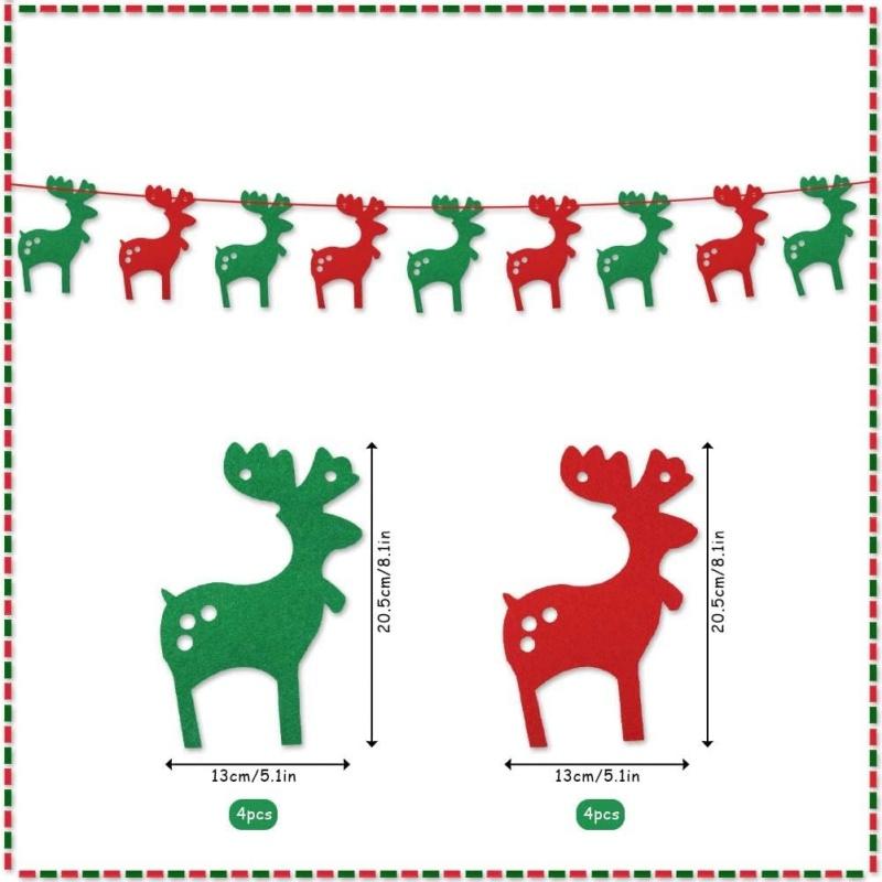 Merry Christmas Banner Holiday Bunting Garlands Elk Festive Party Decoration for Holiday Xmas New Year Party Home Supplies