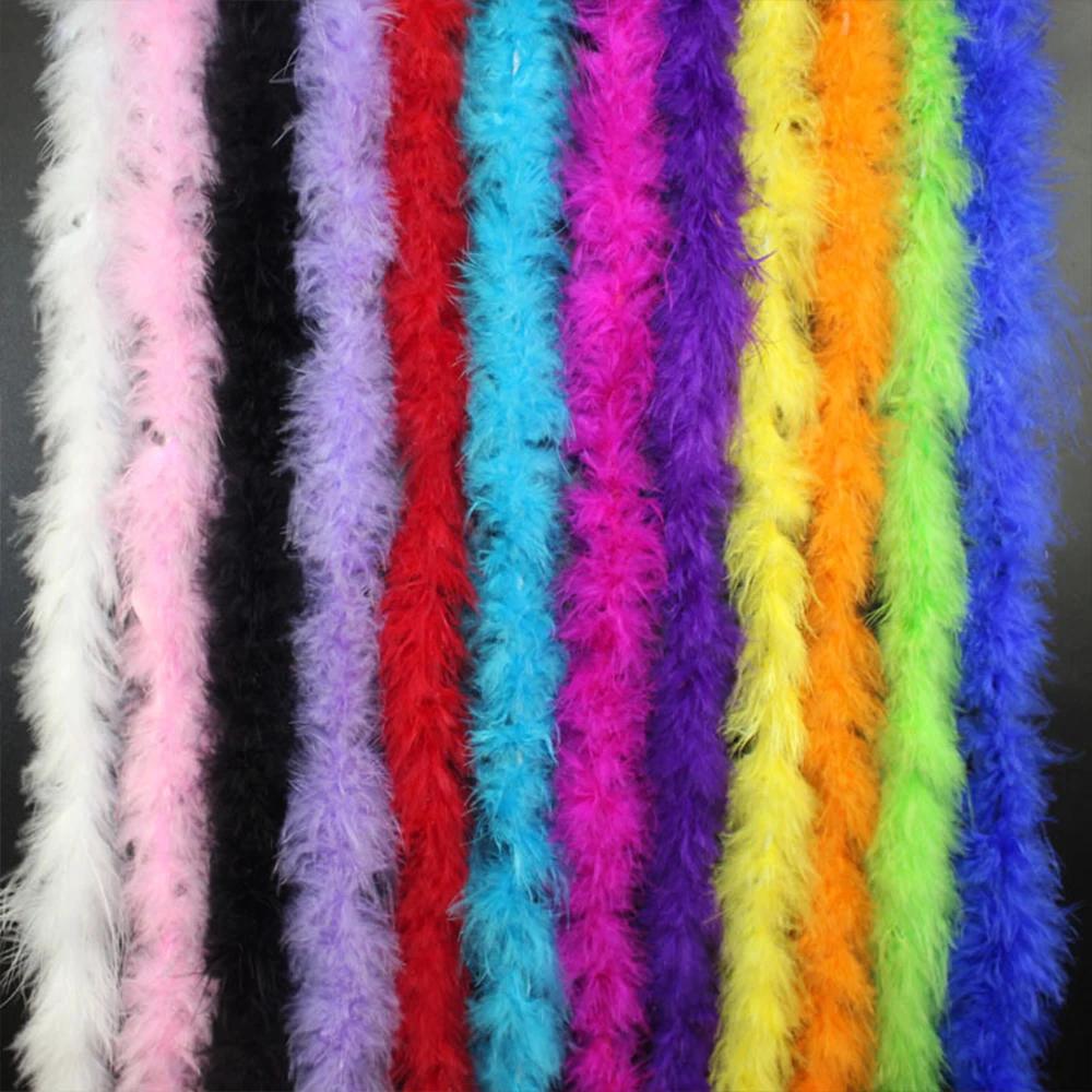 DIY 2M Fluffy Marabou Feather Boa Natural Turkey Feathers DIY Craft Sewing Trim Hat Costume Decor Home Wedding Party Accessories