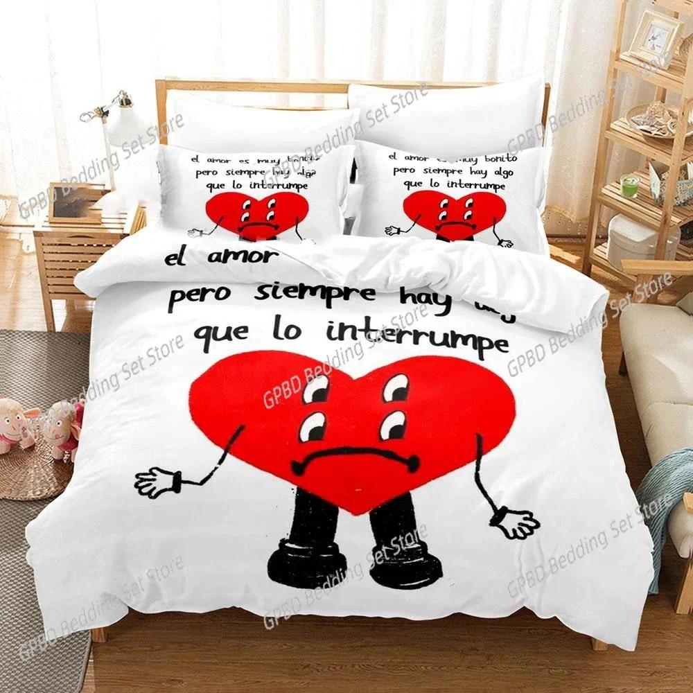 

3D Printe Bad Buny UN VERANO SIN TI Beding Set Bedrom Soft Modern Bedspreads Comefortable Soft Duvet Cover Comfortable Quilt Cover Pilowcase 135*200cm Eu-Single