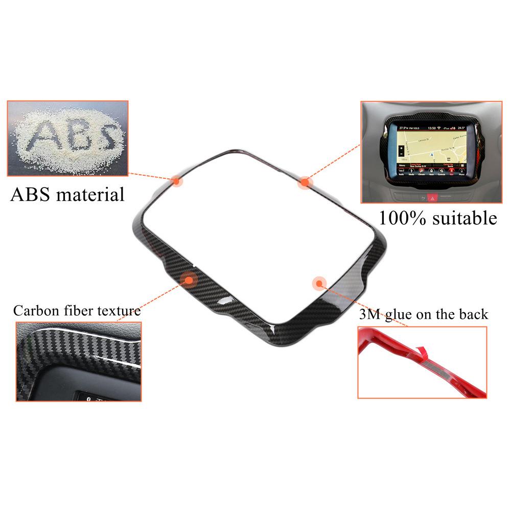 Center GPS Navigation Decoration Frame Cover Trim Stickers for Jeep Renegade 2018    2022 Car Interior