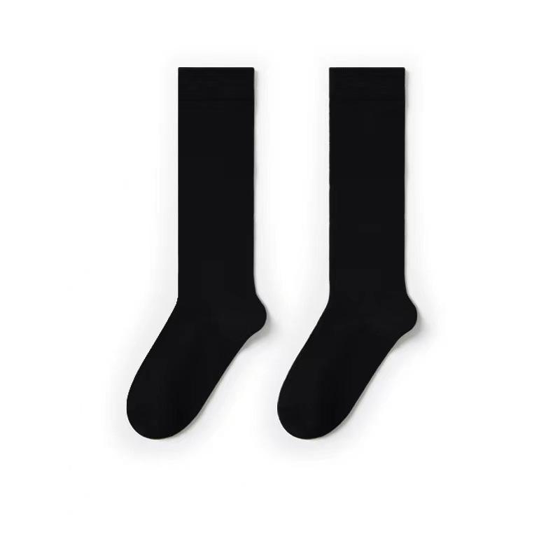 Women's Low-Pressure Over-the-Knee Compression Socks – Slimming, High-Top, Half-Length, Black, for Spring/Autumn