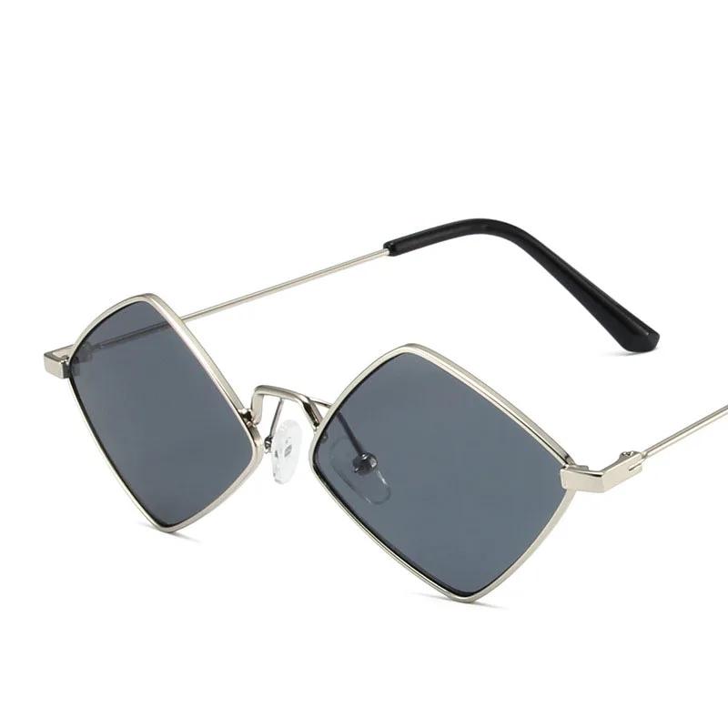 Y2k Metalowe nieregularne okulary przeciwsłoneczne w kształcie rombu Damskie Dla mężczyzn Nowa luksusowa marka Projektant Vintage Punk Hip Hop Popularne okulary przeciwsłoneczne UV400