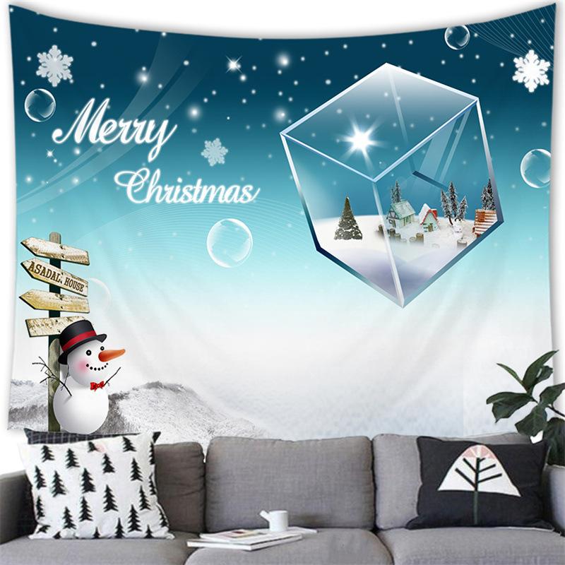 Merry Christmas Cartoon Snowman Cross Border Tapestry Wall Hanging